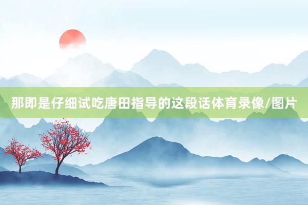 那即是仔细试吃唐田指导的这段话体育录像/图片