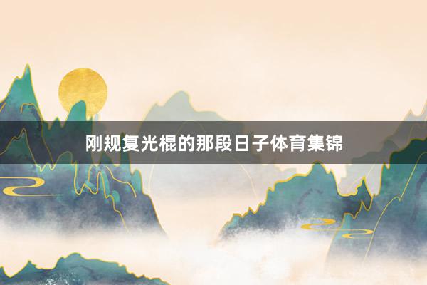 刚规复光棍的那段日子体育集锦